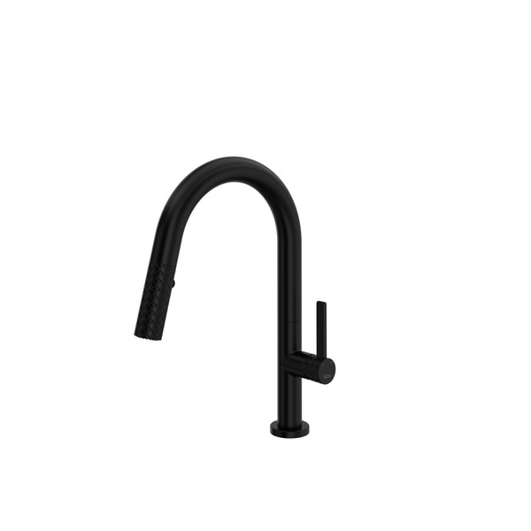 Tenerife Pull-Down Bar and Food Prep Kitchen Faucet with C-Spout - Matte Black | Model Number: TE65D1LMMB - Product Knockout