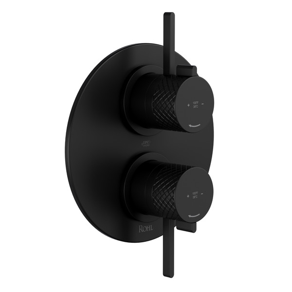 DISCONTINUED Tenerife™ 3/4" Therm & Pressure Balance Multi-Function System - Matte Black | Model Number: TE83W1LMMB
