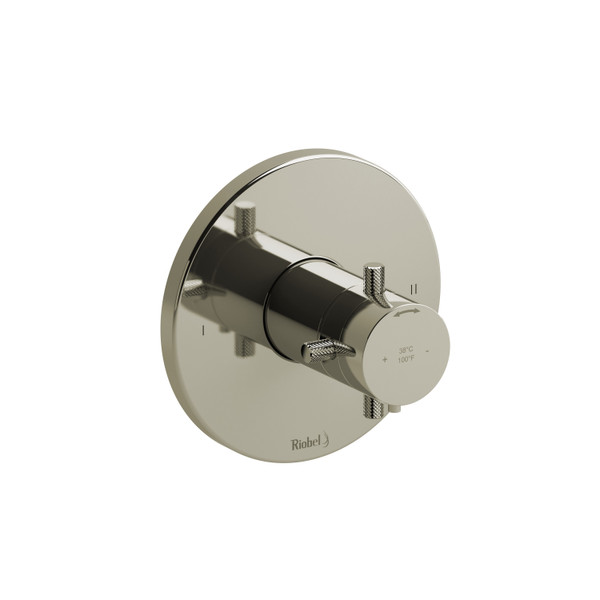 Riu 1/2 Inch Thermostatic & Pressure Balance Trim with 2 Functions - Polished Nickel | Model Number: TRUTM44+KNPN - Product Knockout