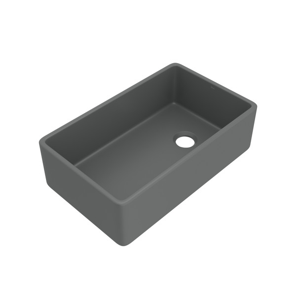 Allia™ 32" Fireclay Single Bowl Farmhouse Apron Front Kitchen Sink - Satin Grey Finish | Model Number: AL3220AF104