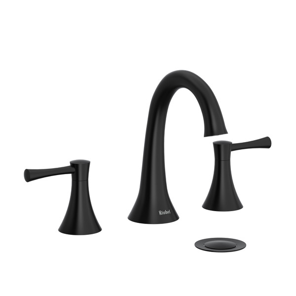 Edge Widespread Lavatory Faucet  - Black with Lever Handles | Model Number: ED08LBK - Product Knockout