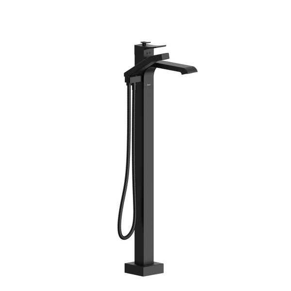 Zendo Single Hole Floor Mount Tub Filler Trim  - Black | Model Number: TZO39BK - Product Knockout