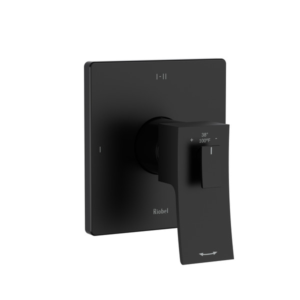 Zendo 1/2 Inch Thermostatic and Pressure Balance Trim with up to 3 Functions  - Black | Model Number: TZOTQ23BK - Product Knockout