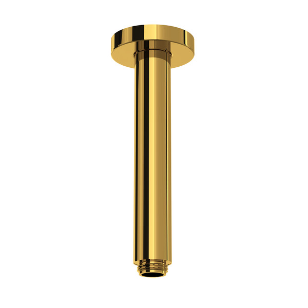 DISCONTINUED 7" Reach Ceiling Mount Shower Arm - Unlacquered Brass | Model Number: 70327SAULB
