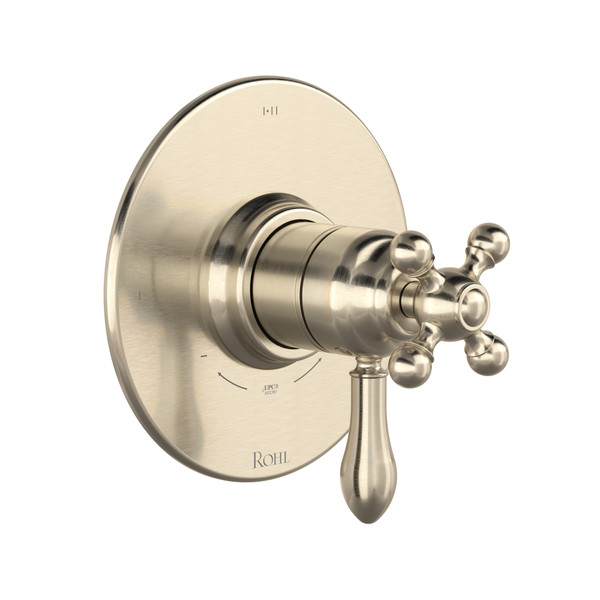 Arcana 1/2 Inch Thermostatic & Pressure Balance Trim with 3 Functions (Shared) with Lever Handle - Satin Nickel | Model Number: TAC23W1LMSTN - Product Knockout