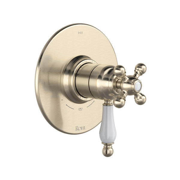 Arcana 1/2 Inch Thermostatic & Pressure Balance Trim with 3 Functions (Shared) with Lever Handle - Satin Nickel | Model Number: TAC23W1OPSTN - Product Knockout