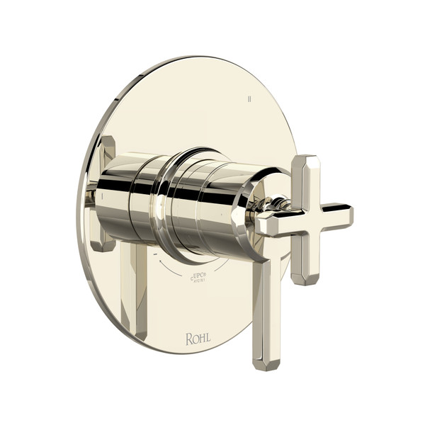 Apothecary 1/2 Inch Thermostatic & Pressure Balance Trim with 5 Functions (Shared) with Lever Handle - Polished Nickel | Model Number: TAP45W1LMPN - Product Knockout
