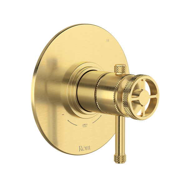 Campo 1/2 Inch Thermostatic & Pressure Balance Trim with 5 Functions (Shared) with Lever Handle - Satin Unlacquered Brass | Model Number: TCP45W1ILSUB - Product Knockout