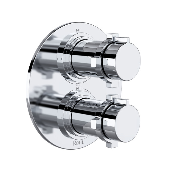 Lombardia 3/4 Inch Thermostatic & Pressure Balance Trim with 6 Functions (Shared) with Cross Handle - Polished Chrome | Model Number: TLB46W1XMAPC - Product Knockout