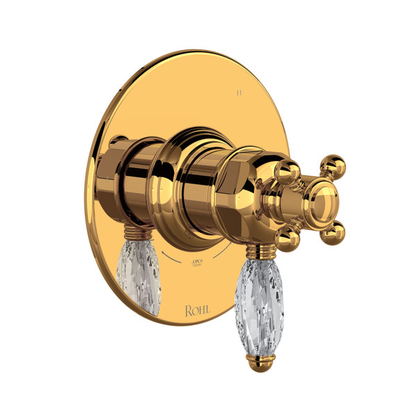 1/2 Inch Thermostatic & Pressure Balance Trim with 5 Functions (Shared) with Lever Handle - Italian Brass | Model Number: TTD45W1LCIB - Product Knockout