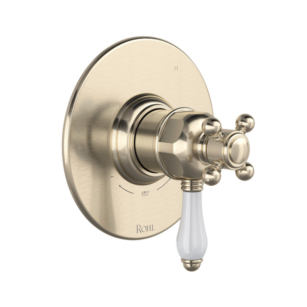 1/2 Inch Thermostatic & Pressure Balance Trim with 5 Functions (Shared) with Lever Handle - Satin Nickel | Model Number: TTD45W1LPSTN - Product Knockout