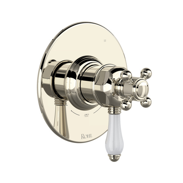 1/2 Inch Thermostatic & Pressure Balance Trim with 3 Functions (No Share) with Lever Handle - Polished Nickel | Model Number: TTD47W1LPPN - Product Knockout