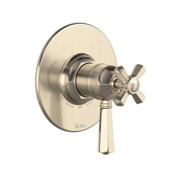 1/2 Inch Thermostatic & Pressure Balance Trim with 5 Functions (Shared) with Lever Handle - Satin Nickel | Model Number: TTN45W1LMSTN - Product Knockout