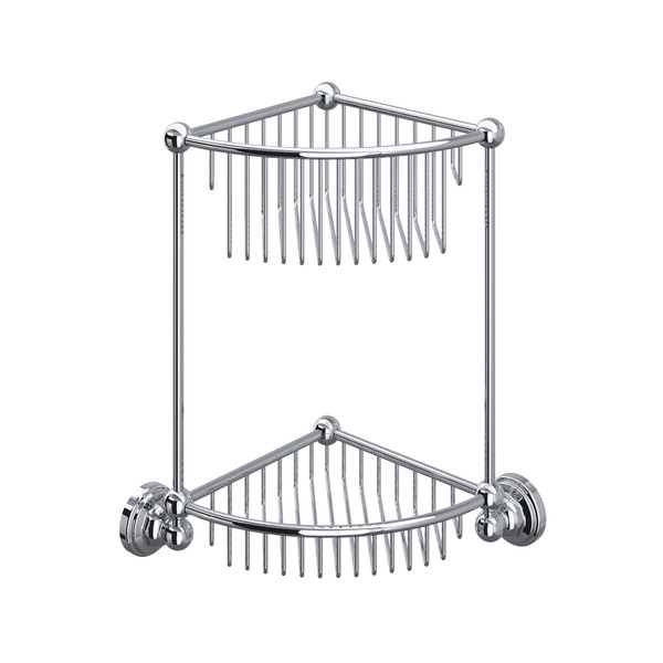 Perrin & Rowe Two Tier Corner Basket - Polished Chrome | Model