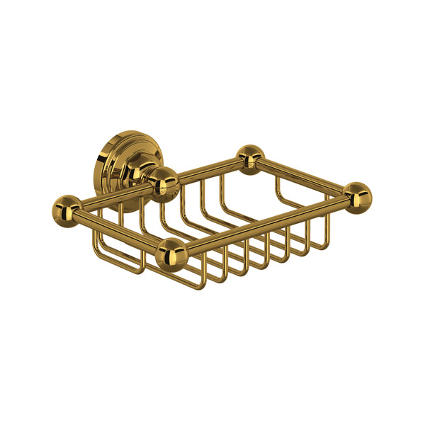 Wall Mounted Soap Basket - Unlacquered Brass | Model Number: U.6967ULB - Product Knockout