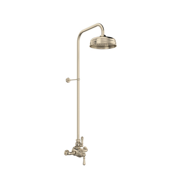 Georgian Era 3/4 Inch Exposed Wall Mount Thermostatic Shower System with Lever Handle - Satin Nickel | Model Number: U.GA19W2LS-STN - Product Knockout