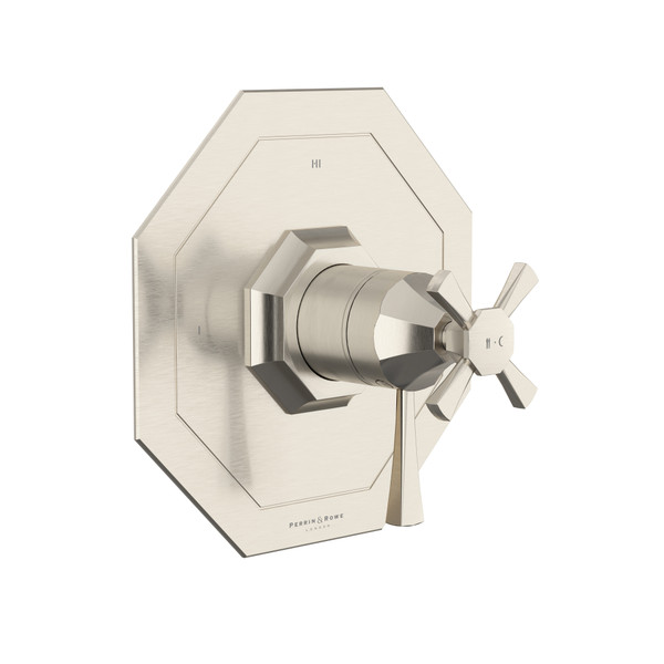 Deco 1/2 Inch Thermostatic & Pressure Balance Trim with 3 Functions (Shared) with Lever Handle - Satin Nickel | Model Number: U.TDC23W1LS-STN - Product Knockout