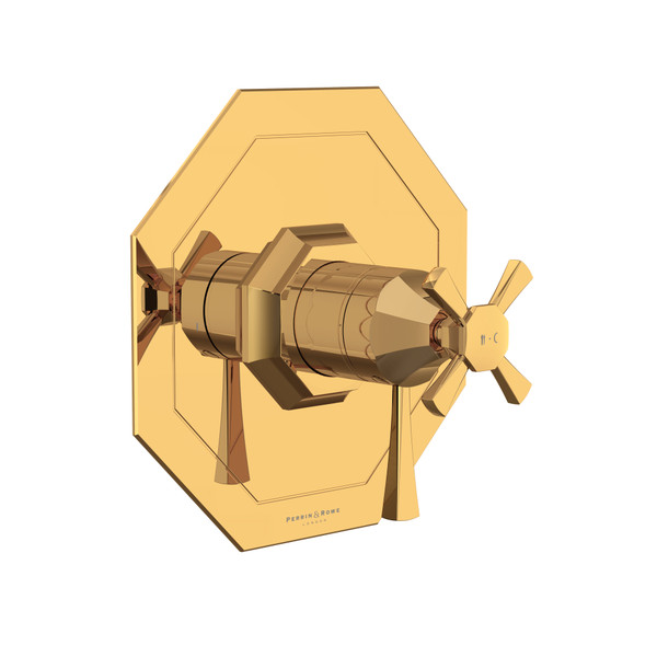 Deco™ 1/2" Therm & Pressure Balance Trim With 2 Functions - English Gold | Model Number: U.TDC44W1LS-EG