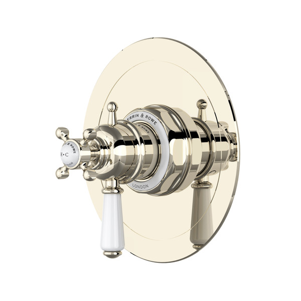 Edwardian™ 1/2" Therm & Pressure Balance Trim With 2 Functions - Polished Nickel | Model Number: U.TEW44W1L-PN