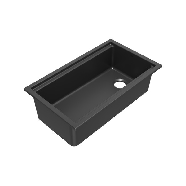 Allia™ 33" Fireclay Undermount Chef/Workstation Sink - Matte Black (63) | Model Number: ALUM3319WS63