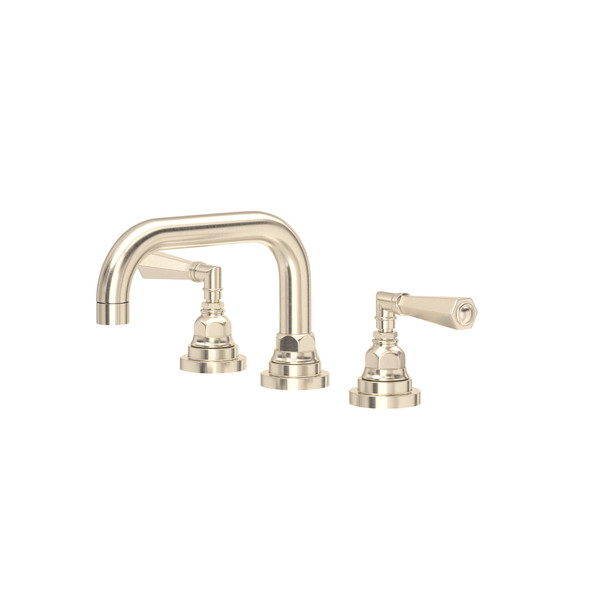 San Giovanni Widespread Bathroom Faucet With U-Spout - Satin Nickel | Model Number: SG09D3LMSTN - Product Knockout