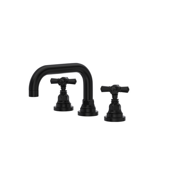 San Giovanni Widespread Bathroom Faucet With U-Spout - Matte Black | Model Number: SG09D3XMMB - Product Knockout