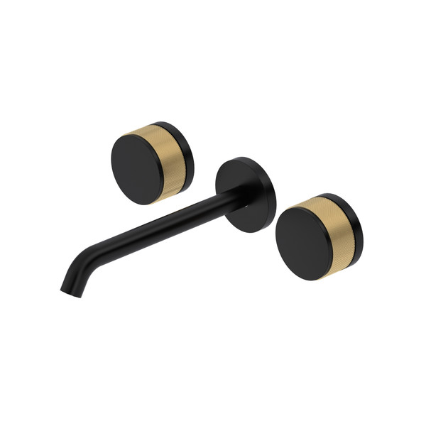 Amahle™ Wall Mount Lavatory Faucet Trim - Matte Black/Antique Gold | Model Number: TAM08W3IWMBA
