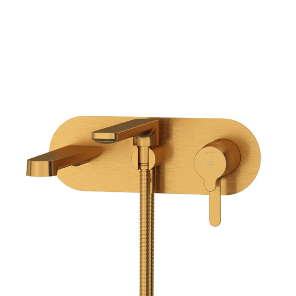 Nibi™ Wall Mount Thermostatic/Pressure Balance Tub Filler Trim - Brushed Gold | Model Number: TNB21BG