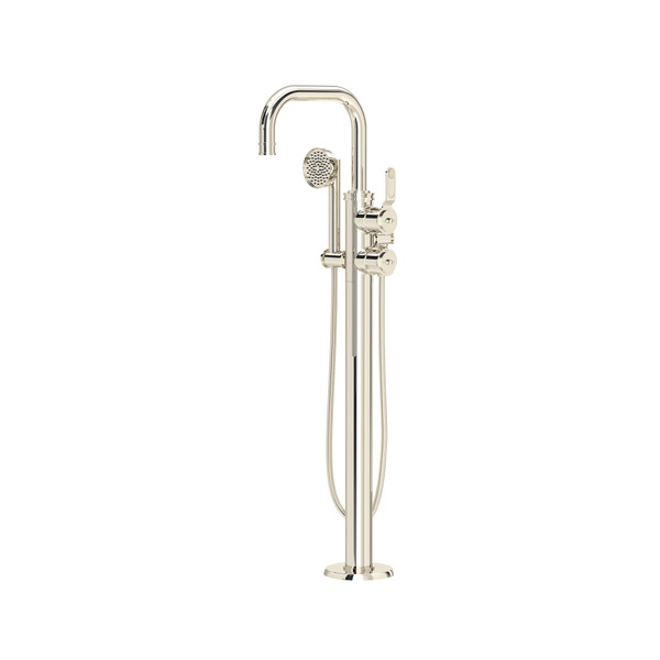 Armstrong Single Hole Floor Mount Tub Filler Trim With U-Spout - Polished Nickel | Model Number: U.TAR05F1HTPN - Product Knockout