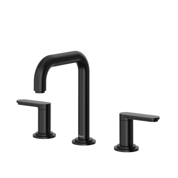 Arca Widespread Bathroom Faucet With U-Spout - Black | Model Number: AASQ08BK