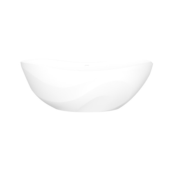 Seros 65" X 30" Freestanding Soaking Bathtub With Curved Rim - Standard Matte White | Model Number: SE1M-N-SM-NO