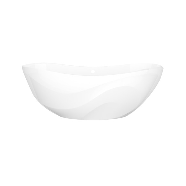 Seros 65" X 30" Freestanding Soaking Bathtub With Curved Rim - Standard White | Model Number: SE1-N-SW-OF