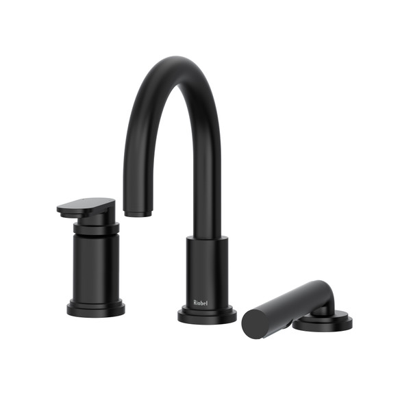 Arca 3-Hole Deck Mount Tub Filler Trim - Black | Model Number: TAA16BK