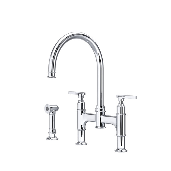 Southbank Bridge Kitchen Faucet With Side Spray - Polished Chrome | Model Number: U.SB57D3LMAPC