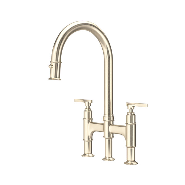 Southbank Pull-Down Bridge Kitchen Faucet - Satin Nickel | Model Number: U.SB58D3LMSTN