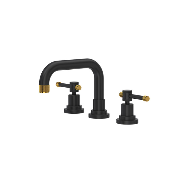 Campo™ Widespread Lavatory Faucet With U-Spout - Matte Black/Unlacqrd Brass | Model Number: A3318ILMBU-2