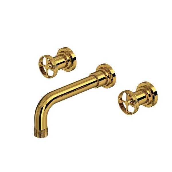 Campo™ Wall Mount Lavatory Faucet Trim - Unlacquered Brass | Model Number: A3307IWULBTO-2