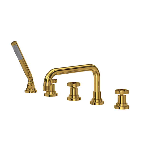 Campo™ 5-Hole Deck Mount Tub Filler - Unlacquered Brass | Model Number: A3314IWULB