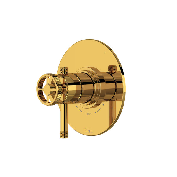 Campo 1/2" Thermostatic & Pressure Balance Trim with 3 Functions (No Share) with Lever Handle - Unlacquered Brass | Model Number: TCP47W1ILULB