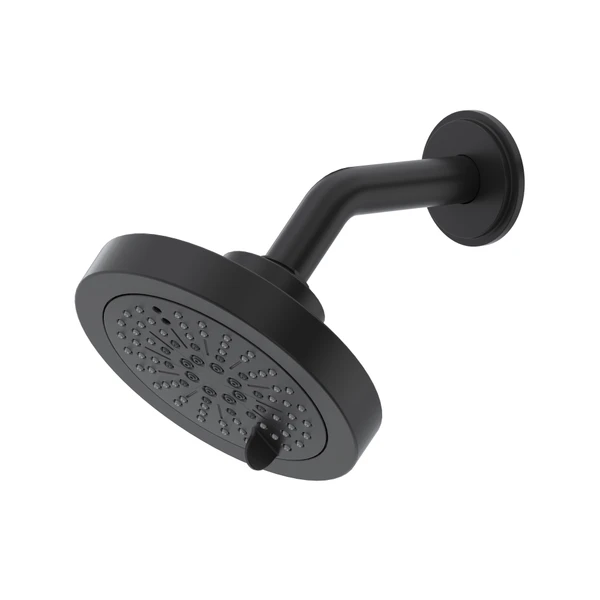 5" 6-Function Showerhead With Arm - Black | Model Number: 386BK-WS