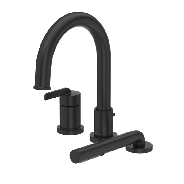 Authentica 3-Hole Deck Mount Tub Filler Trim - Black | TAU10BK