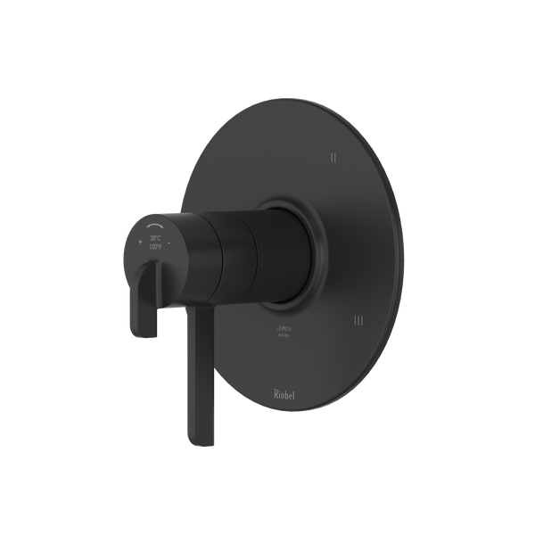 Authentica 1/2" Therm & Pressure Balance Trim With 5 Functions - Black | TAU45BK