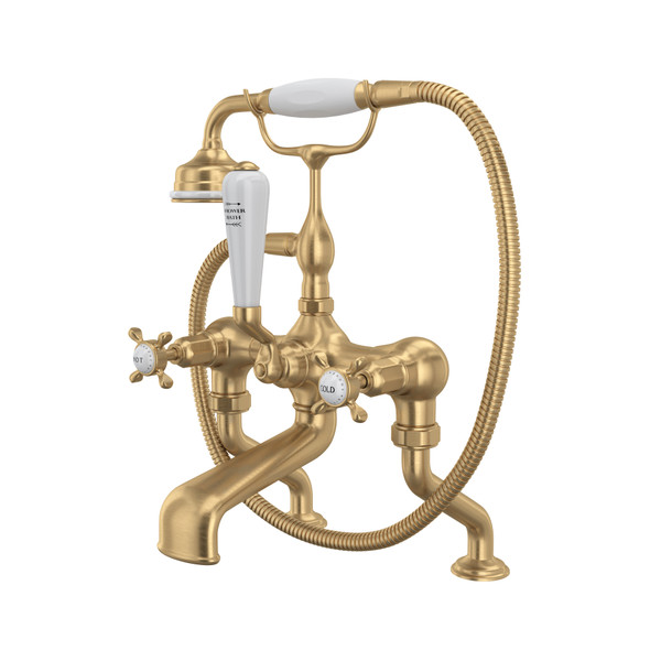 Traditional Exposed Deck Mount Tub Filler - Satin English Gold | Model Number: U.3501X/1-SEG
