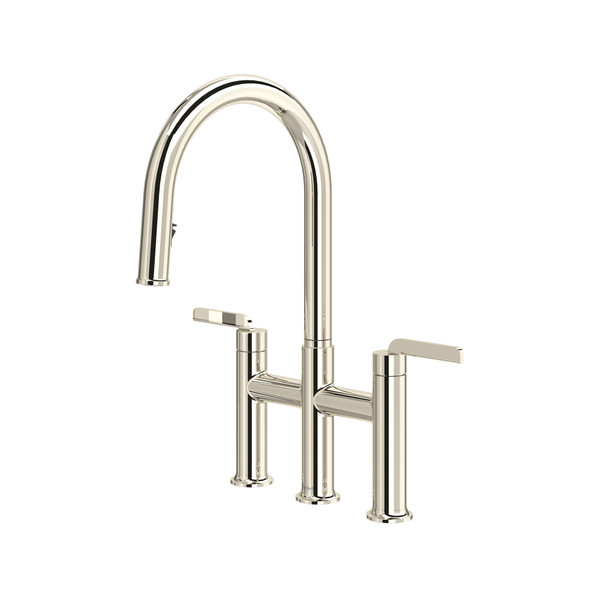 Authentica™ Bridge Pull-Down Kitchen Faucet With C-Spout - Polished Nickel | Model Number: AU400PN