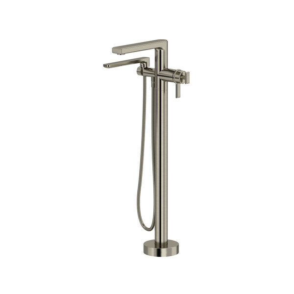 Manifesto™ Thermostatic Single  Hole Floor Mount Tub Filler Trim - Brushed Nickel | Model Number: TMF39BN