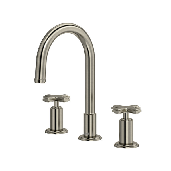 Manifesto™ Widespread Lavatory Faucet With C-Spout - Brushed Nickel | Model Number: MFRD08+BN