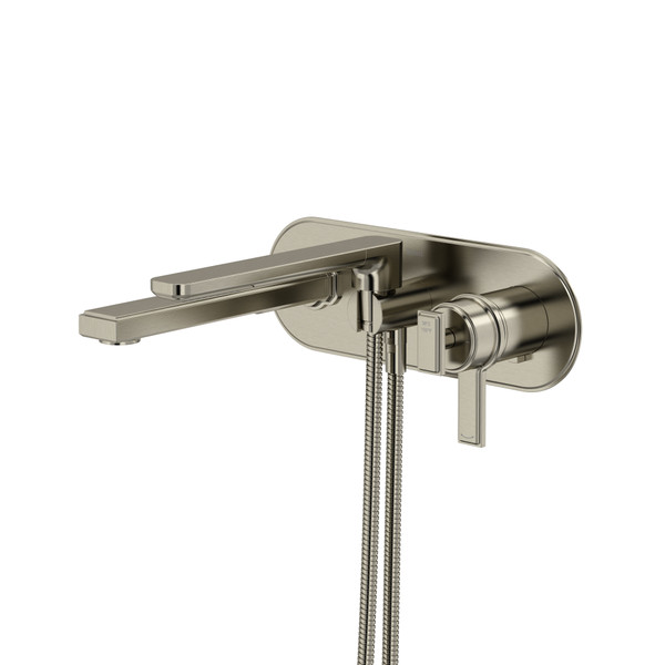Manifesto™ Wall Mount Thermostatic/Pressure Balance Tub Filler Trim - Brushed Nickel | Model Number: TMF21BN
