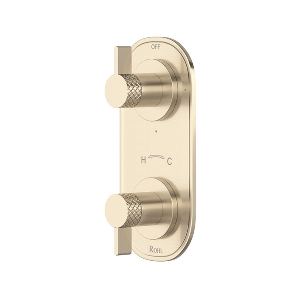 Tenerife™ 1/2" Thermostatic Trim With Diverter - Unlacquered Brass | Model Number: TTE12W2LMSTN