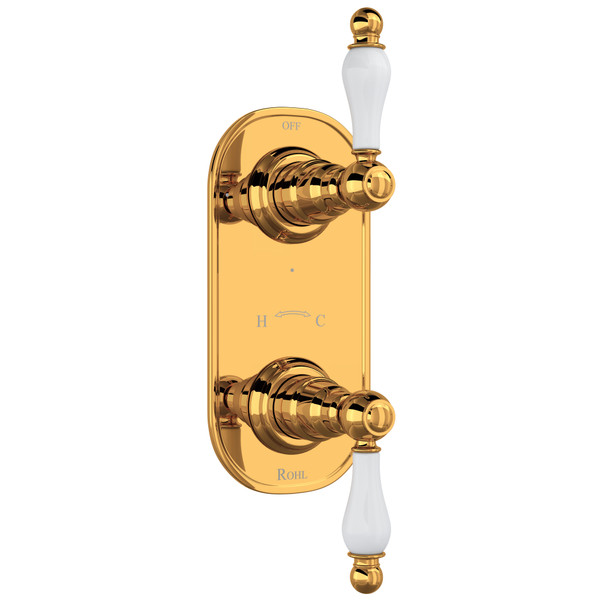 Arcana™ 1/2" Thermostatic Trim With Diverter - Italian Brass | Model Number: AC390OP-IB/TO
