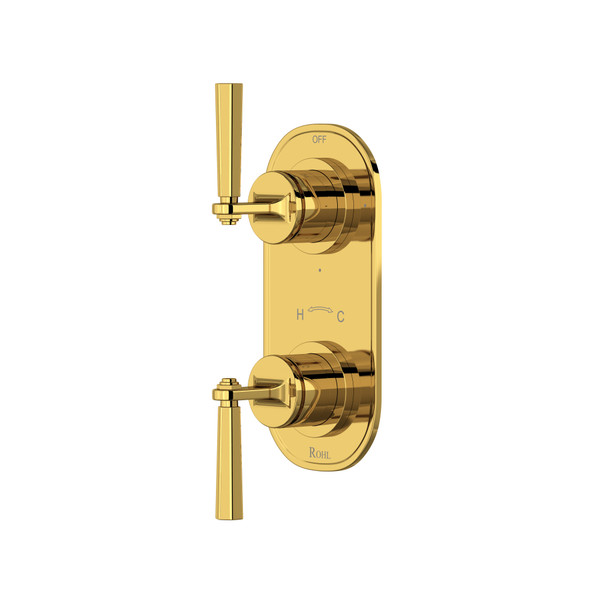 Modelle™ 1/2" Thermostatic Trim With Diverter - Unlacquered Brass | Model Number: TMD12W2LMULB